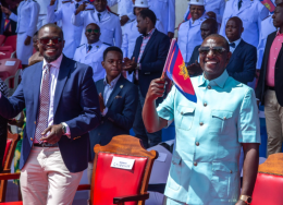 President Ruto and Governor Sakaja at the Salvation Army Centenary celebrations at Ulinzi Complex in Nairobi County.
